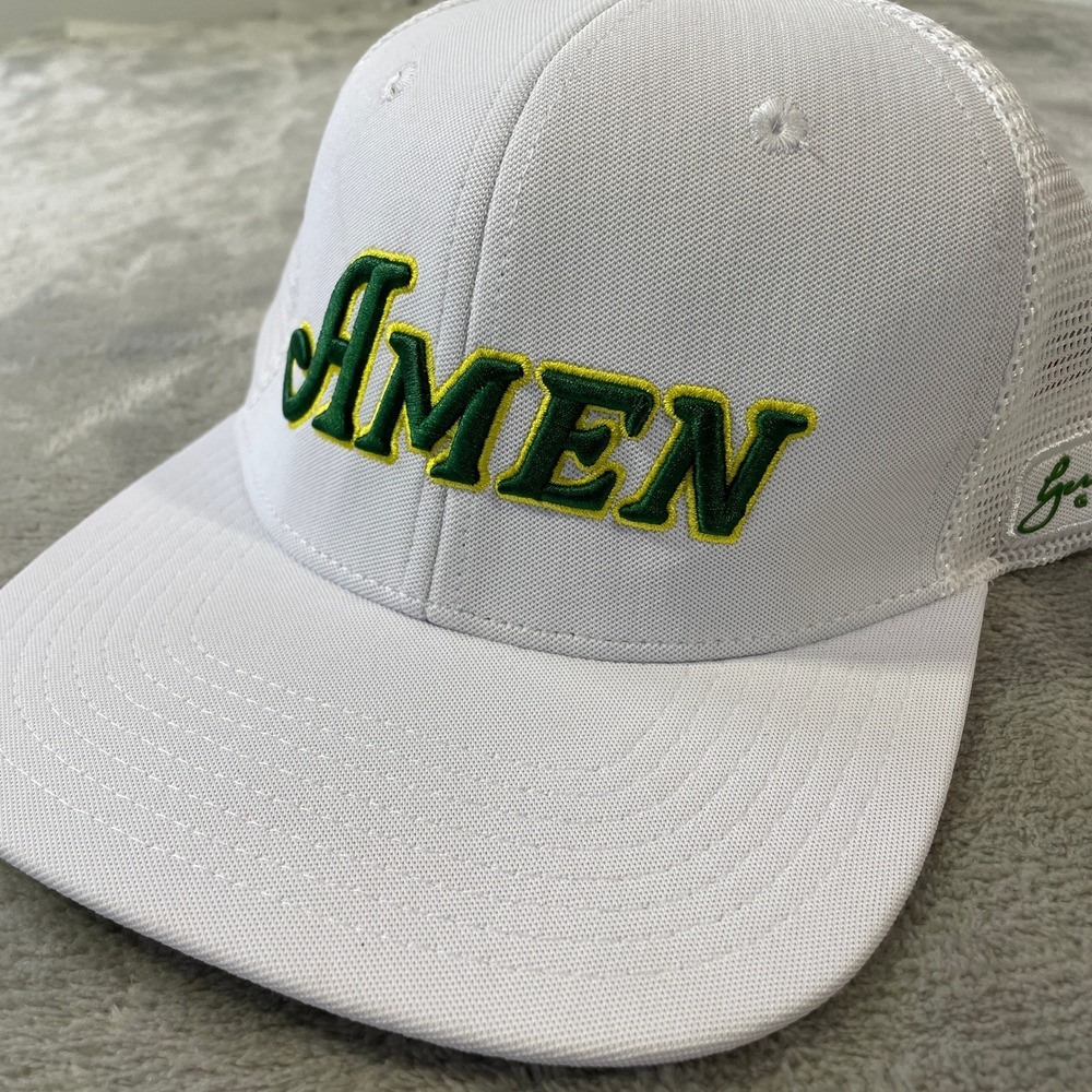 Amen Corner Golf Hat Cap Masters Augusta  Mens‎ Snapback White Trucker Mesh